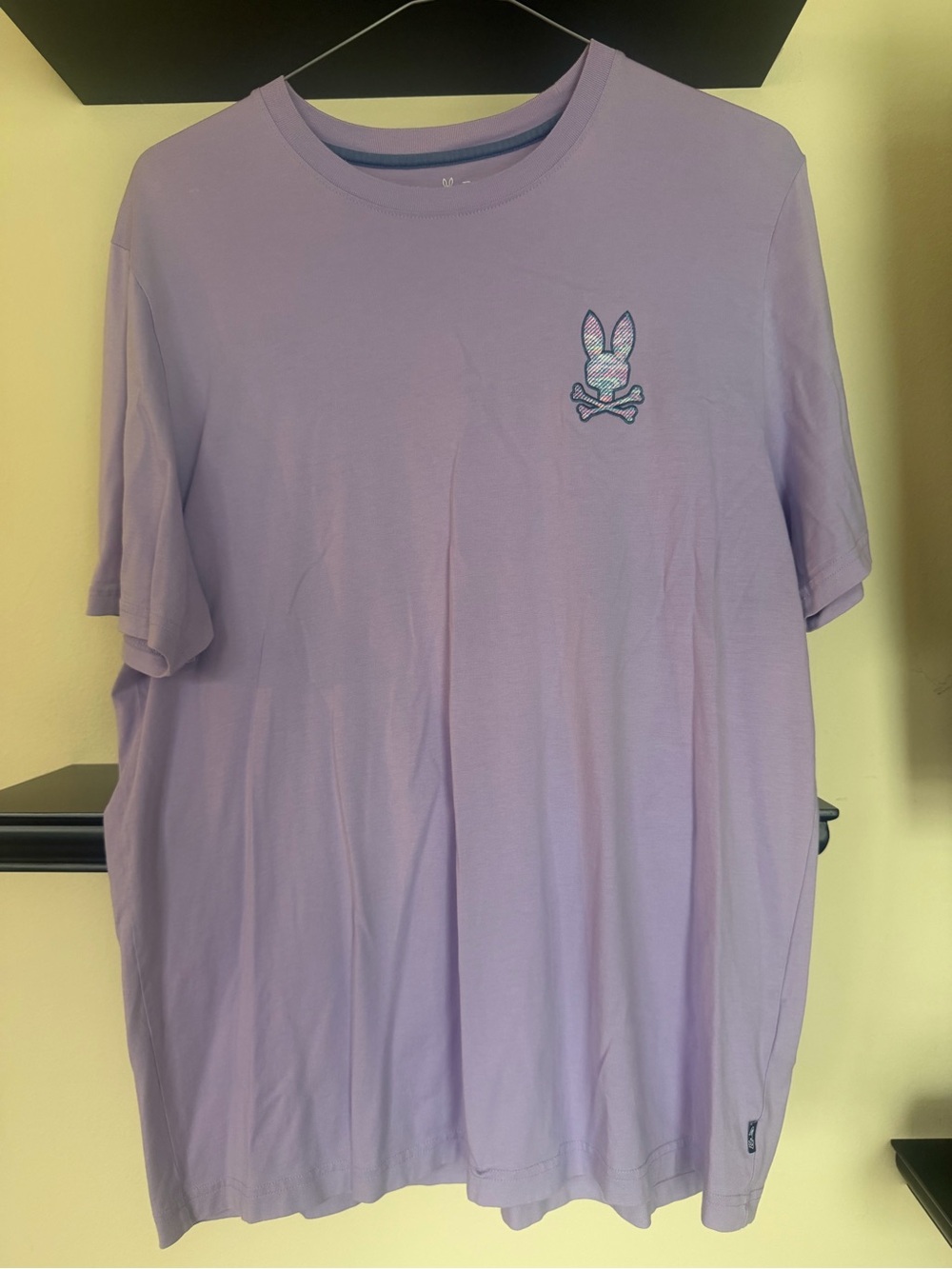 Psycho Bunny Lilac Crewneck Tee with Contrasting Neckband